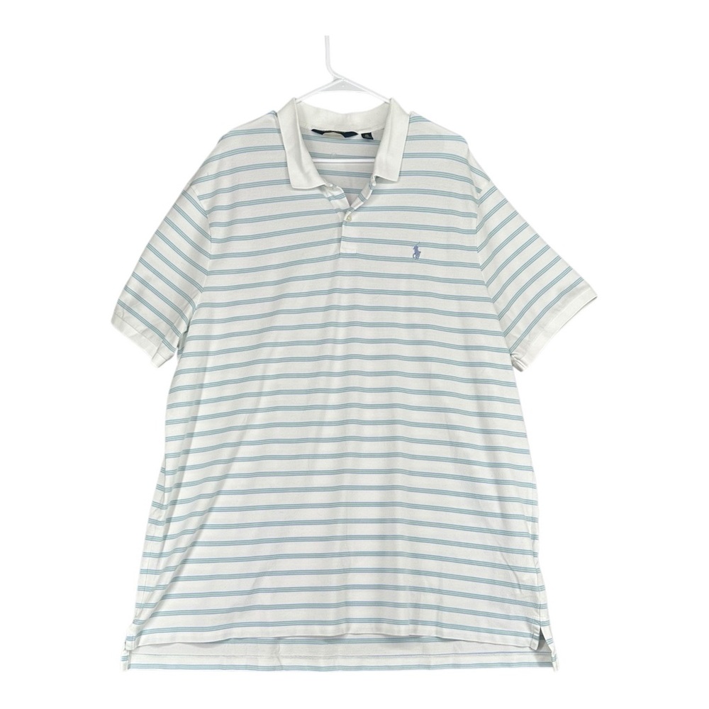 Polo Golf Ralph Lauren Men’s XXL White Striped Polo Shirt Sports‎ Active Outdoor
